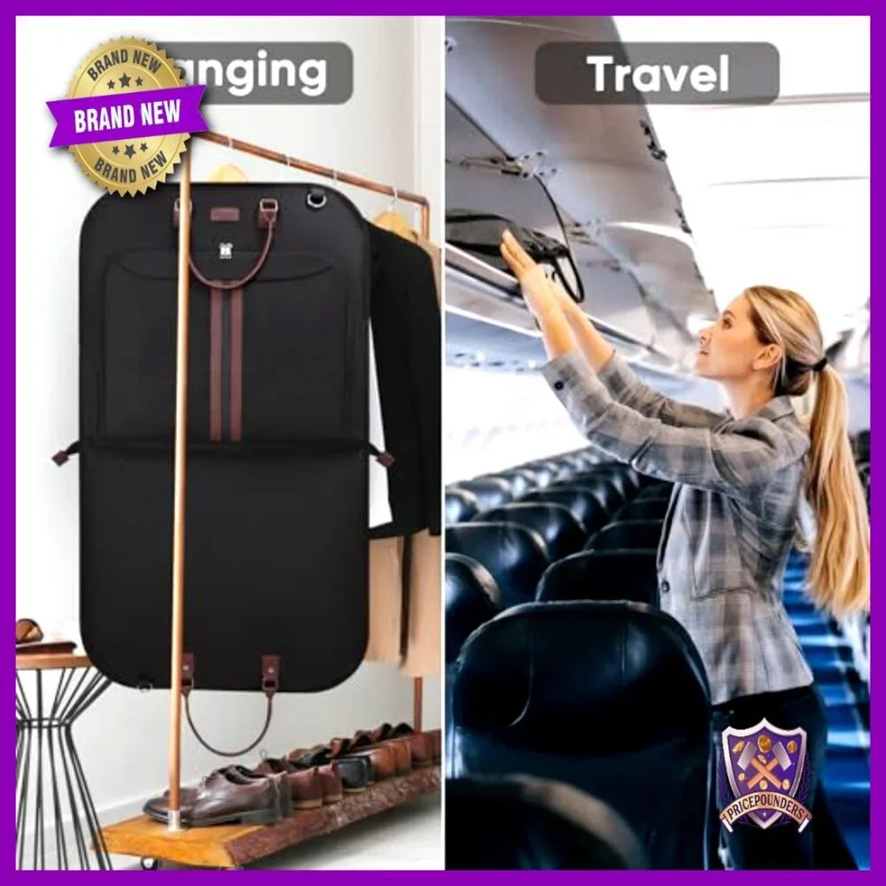 Waterproof Garment Duffel Bag Travel Suit Carrier Foldable Adjustable Strap